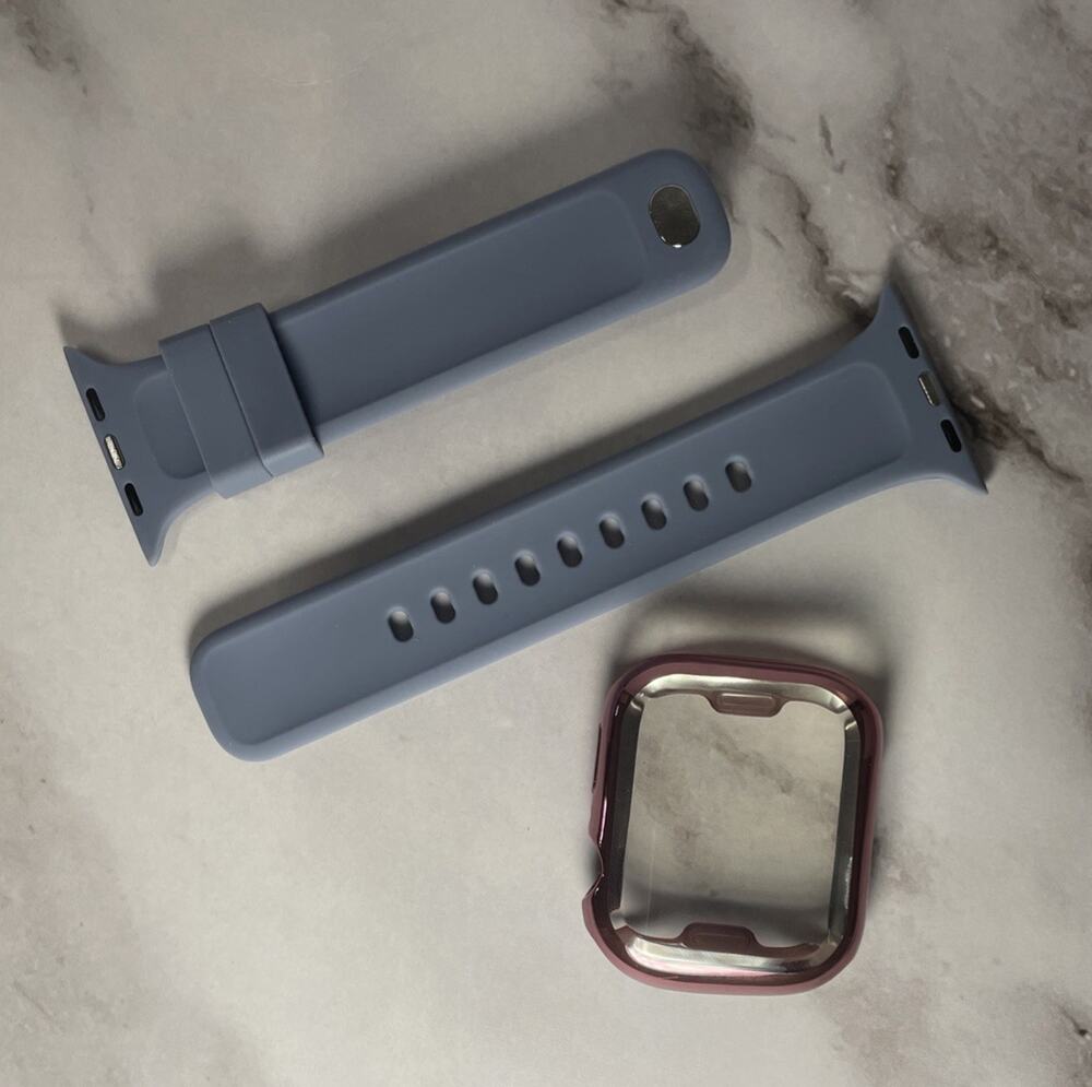 Sport Band With CaseCompatible with Apple Watch Band 45mm Lavender Gray